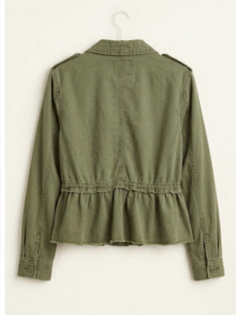 Sanctuary Olive Green Utility Peplum Raw Hem Jacket - XS - Picture 7 of 9